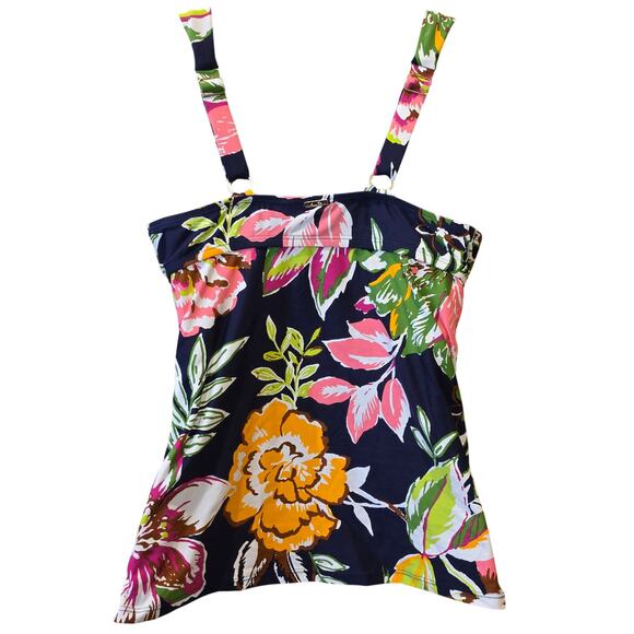 Anne Cole Tropical Bloom Twist Front Tankini Swim L141233 Top Size 32DD/34D - Picture 9 of 10
